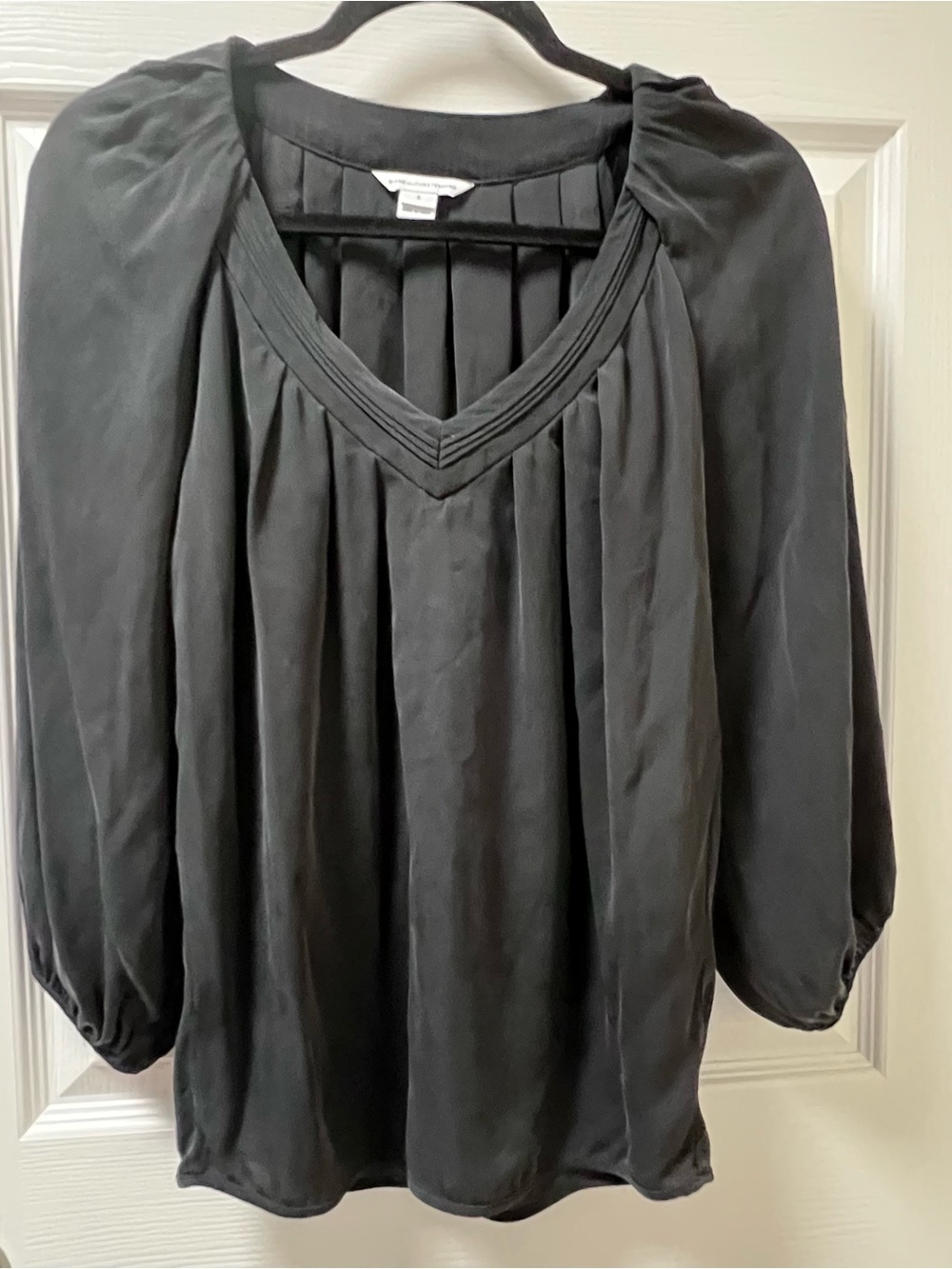 Diane von Furstenberg Women's Silk Blouse V Neck 3/4 Puff Sleeve Size 2